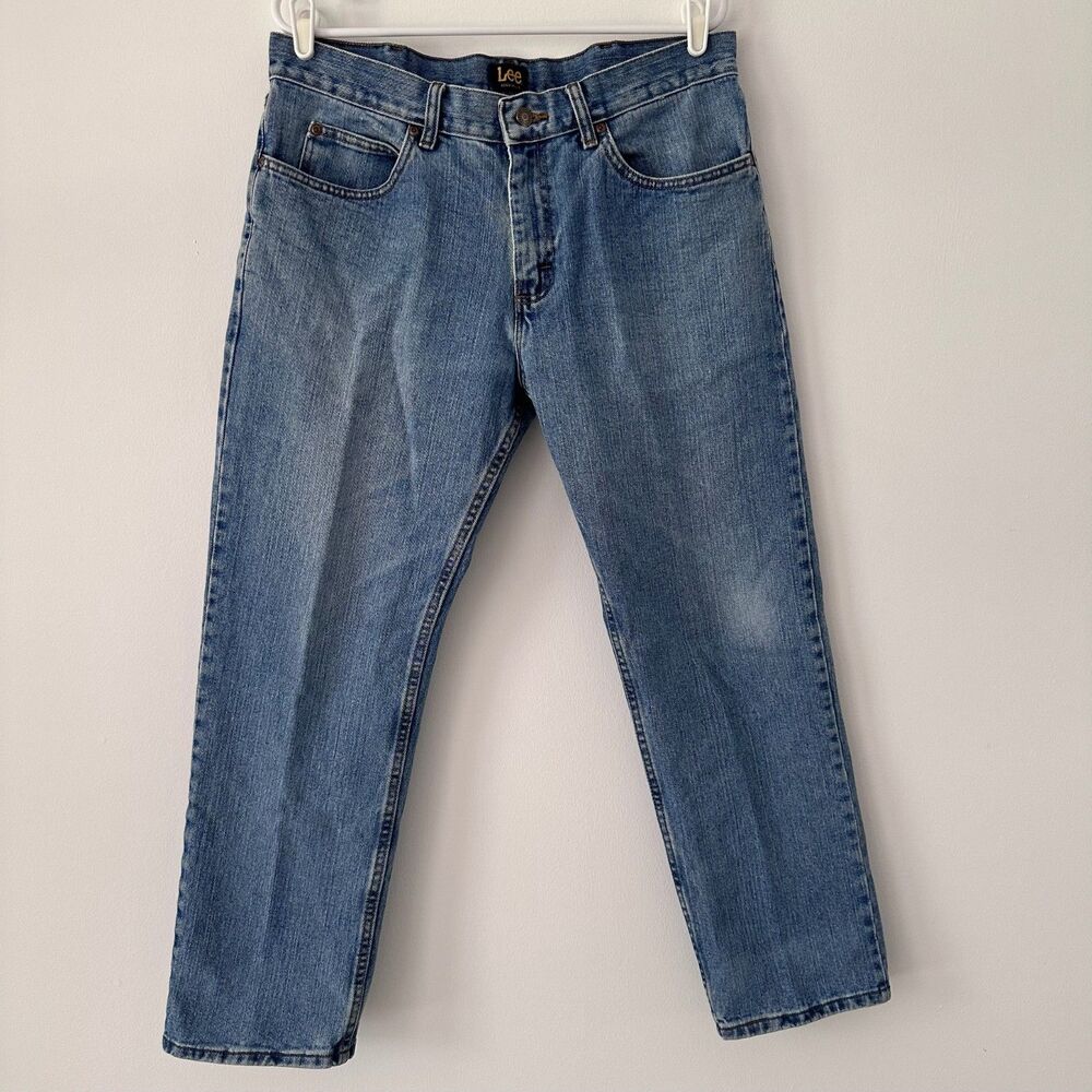 Lee Regular Fit Men's Jeans Size 36x29 Medium Blue Wash Straight Leg Denim